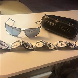 Police Gray Aviator Sunglasses